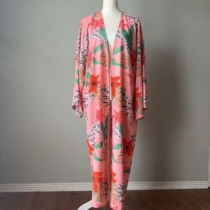 NWT Easel | Tropical Open Front Long Cover Up
